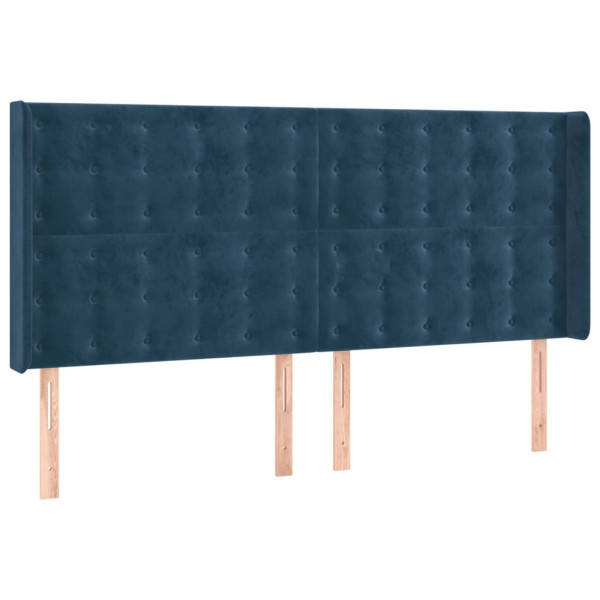 Wezgłowie Niebieski 183 x 16 x 118/128 cm Aksamit vidaXL 522090