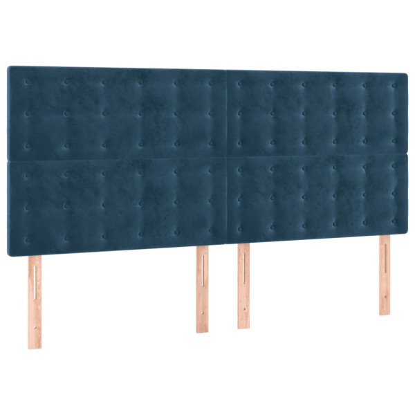Wezgłowie Niebieski 200 x 5 x 118/128 cm Aksamit vidaXL 533121