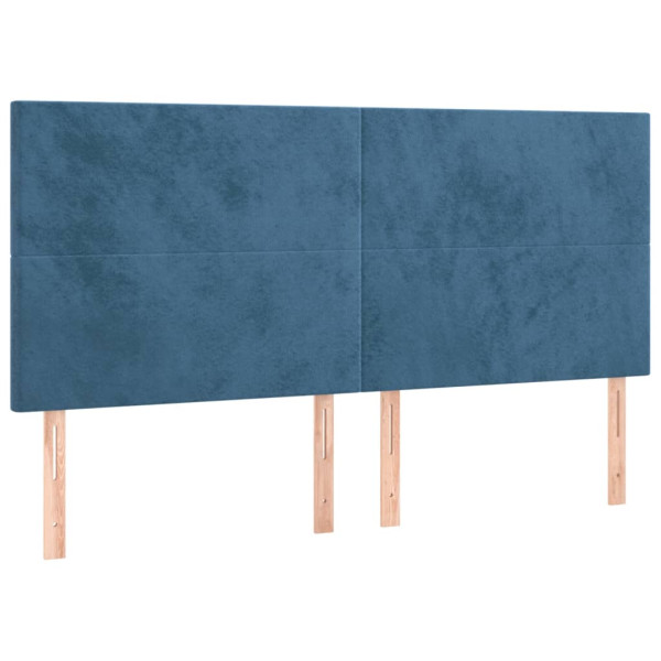 Wezgłowie Niebieski 200 x 5 x 118/128 cm Aksamit vidaXL 521770