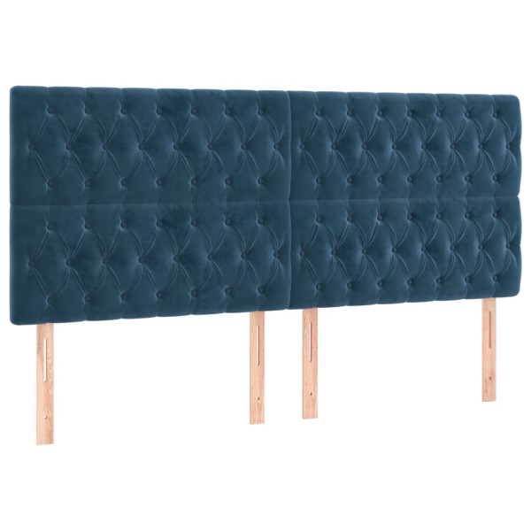 Wezgłowie Niebieski 200 x 7 x 118/128 cm Aksamit vidaXL 533363