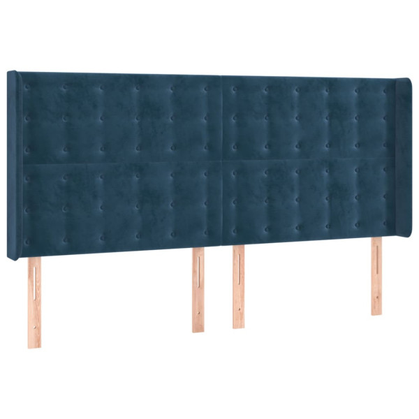 Wezgłowie Niebieski 203 x 16 x 118/128 cm Aksamit vidaXL 380038
