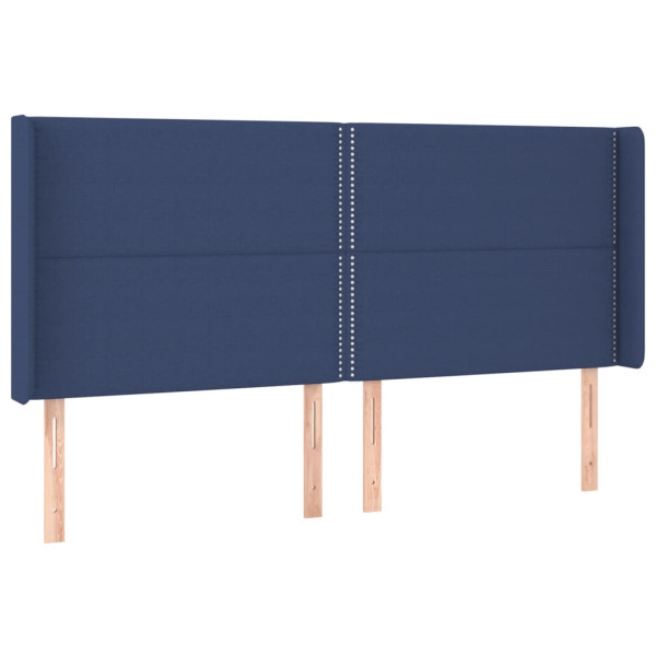 Wezgłowie Niebieski 203 x 16 x 118/128 cm Tkanina vidaXL 536240