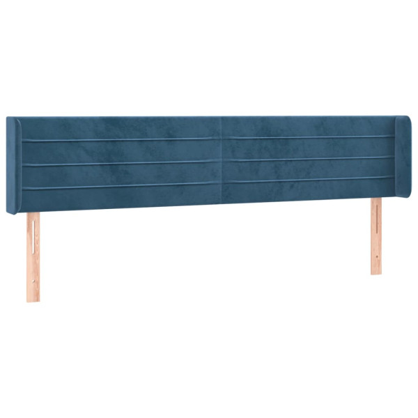 Wezgłowie Niebieski 203 x 16 x 78/88 cm Aksamit vidaXL 533275