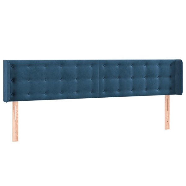 Wezgłowie Niebieski 203 x 16 x 78/88 cm Aksamit vidaXL 523207