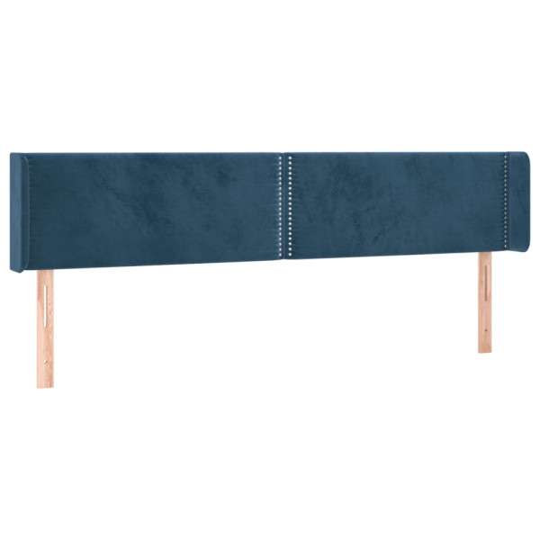 Wezgłowie Niebieski 203 x 16 x 78/88 cm Aksamit vidaXL 523364