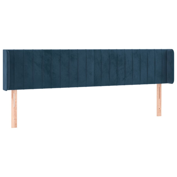 Wezgłowie Niebieski 203 x 16 x 78/88 cm Aksamit vidaXL 379997