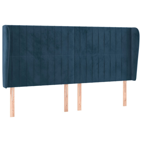 Wezgłowie Niebieski 203 x 23 x 118/128 cm Aksamit vidaXL 379980