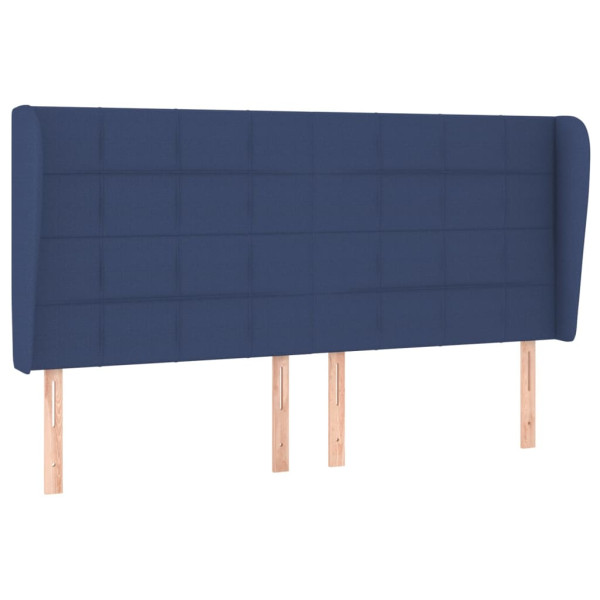 Wezgłowie Niebieski 203 x 23 x 118/128 cm Tkanina vidaXL 380786