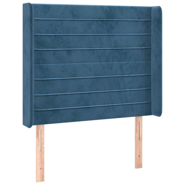 Wezgłowie Niebieski 93 x 16 x 118/128 cm Aksamit vidaXL 527588