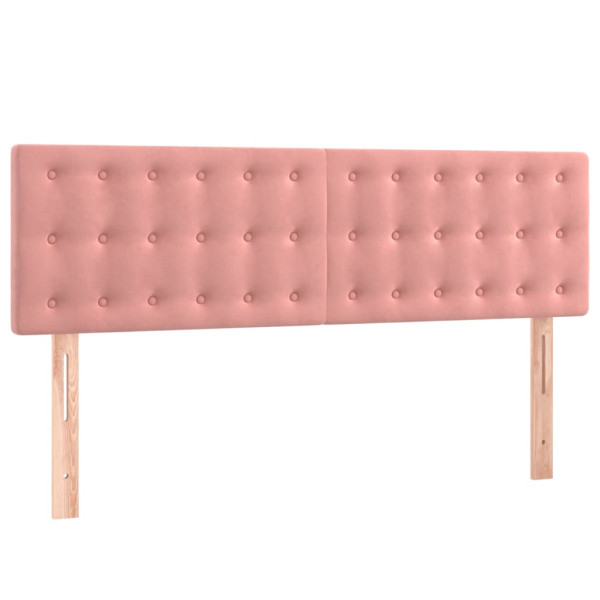 Wezgłowie Różowe 144 cm Aksamit Low vidaXL 379848