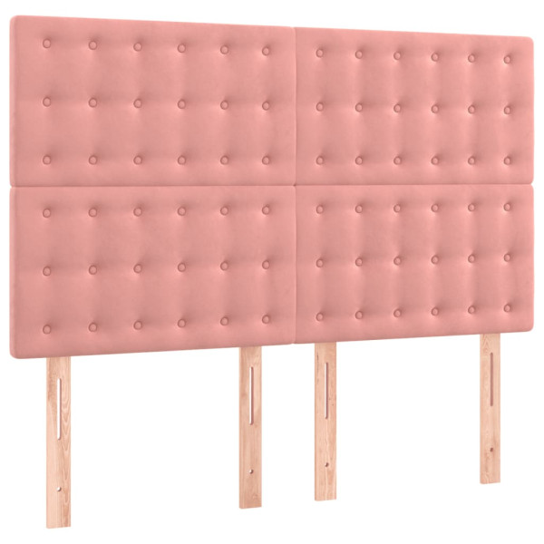 Wezgłowie Różowe 144 cm Aksamit Wysoki vidaXL 380056