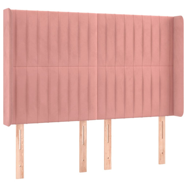 Wezgłowie Różowe 147 x 16 x 118/128 cm Aksamit vidaXL 523297