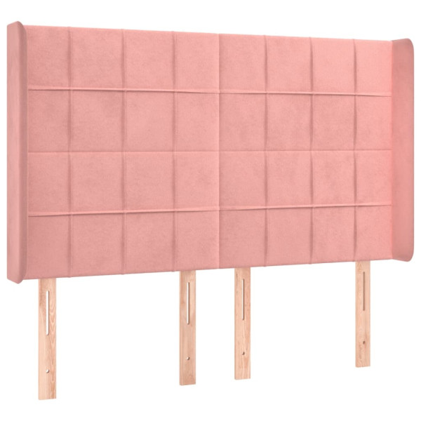Wezgłowie Różowe 147 x 16 x 118/128 cm Aksamit vidaXL 523322