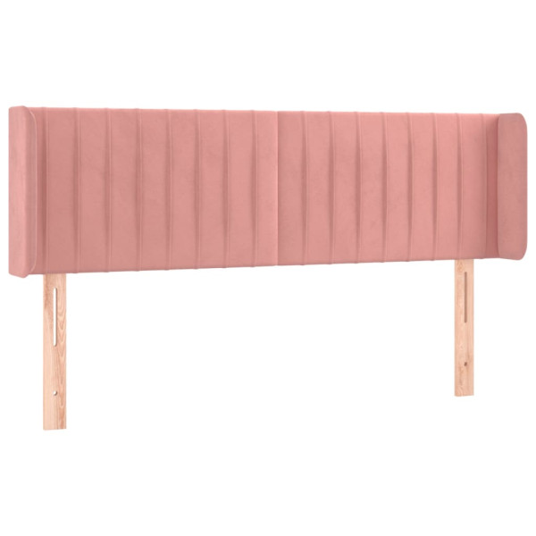 Wezgłowie Różowe 147 x 16 x 78/88 cm Aksamit vidaXL 523395