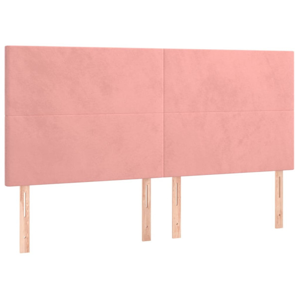 Wezgłowie Różowe 160 x 5 x 118/128 cm Aksamit vidaXL 535559