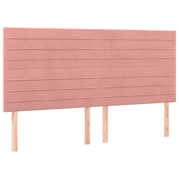 Wezgłowie Różowe 160 x 5 x 118/128 cm Aksamit vidaXL 535605