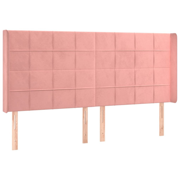 Wezgłowie Różowe 163 x 16 x 118/128 cm Aksamit vidaXL 523378