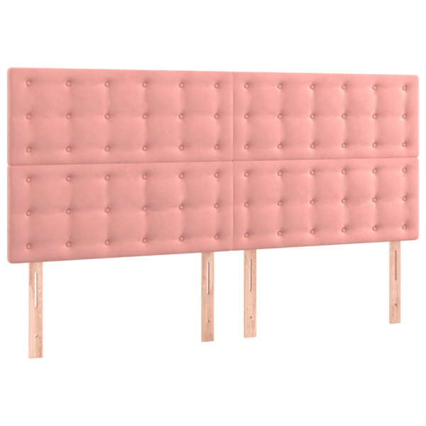 Wezgłowie Różowe 180 x 5 x 118/128 cm Aksamit vidaXL 533219