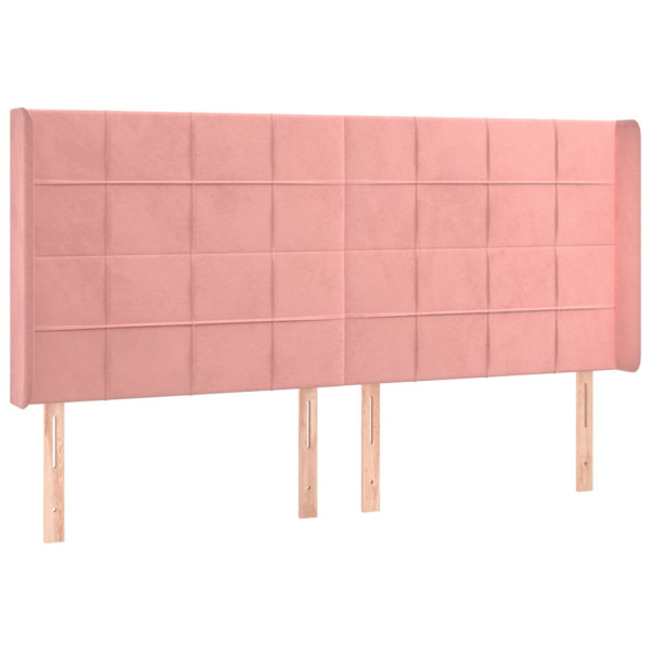 Wezgłowie Różowe 183 x 16 x 118/128 cm Aksamit vidaXL 380035