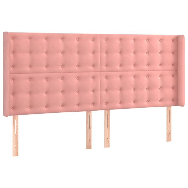 Wezgłowie Różowe 183 x 16 x 118/128 cm Aksamit vidaXL 522057