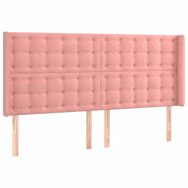 Wezgłowie Różowe 183 x 16 x 118/128 cm Aksamit vidaXL 317424