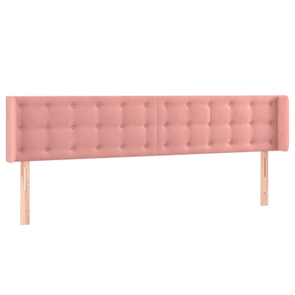 Wezgłowie Różowe 183 x 16 x 78/88 cm Aksamit vidaXL 380833