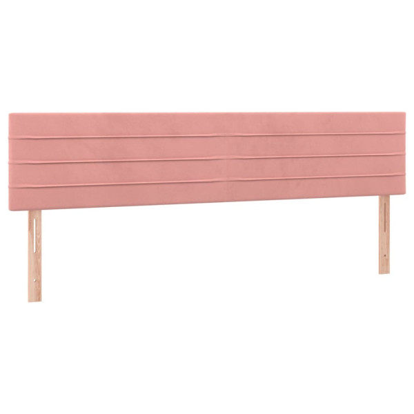 Wezgłowie Różowe 200 x 5 x 78/88 cm Aksamit vidaXL 535437