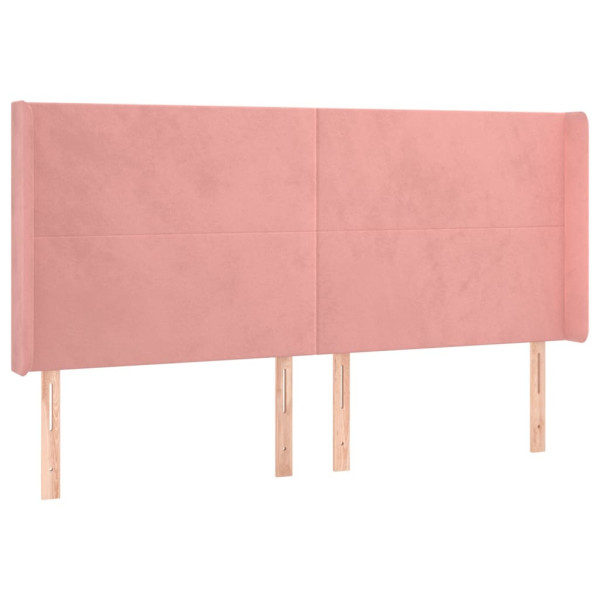Wezgłowie Różowe 203 x 16 x 118/128 cm Aksamit vidaXL 521887