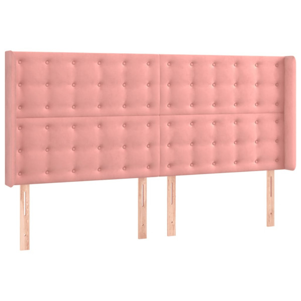 Wezgłowie Różowe 203 x 16 x 118/128 cm Aksamit vidaXL 521930