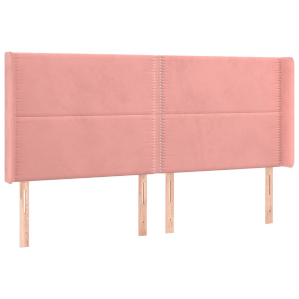 Wezgłowie Różowe 203 x 16 x 118/128 cm Aksamit vidaXL 523341