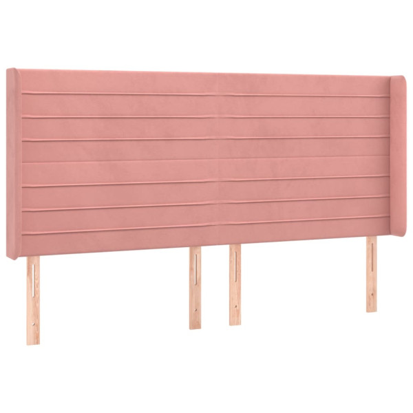 Wezgłowie Różowe 203 x 16 x 118/128 cm Aksamit vidaXL 533257