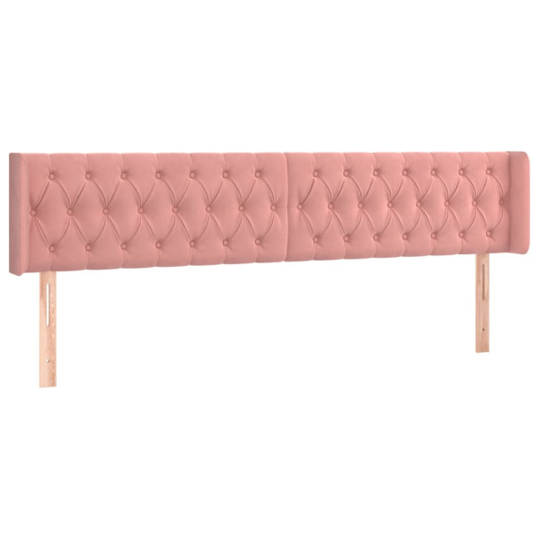 Wezgłowie Różowe 203 x 16 x 78/88 cm Aksamit vidaXL 521860