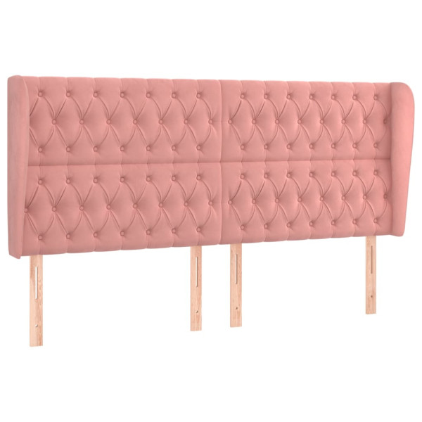 Wezgłowie Różowe 203 x 23 x 118/128 cm Aksamit vidaXL 748845