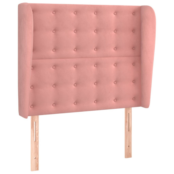 Wezgłowie Różowe 93 x 23 x 118/128 cm Aksamit vidaXL 379778