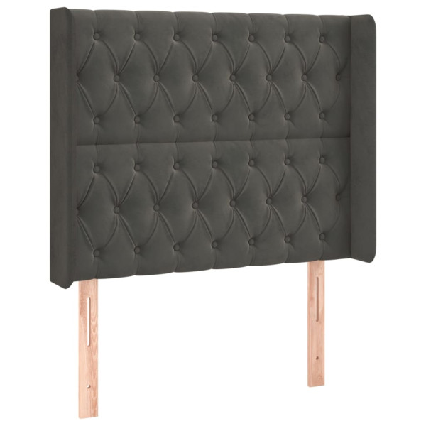 Wezgłowie Szary 103 x 16 x 118/128 cm Aksamit vidaXL 533393