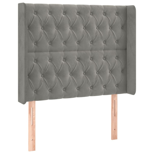 Wezgłowie Szary 103 x 16 x 118/128 cm Aksamit vidaXL 535417