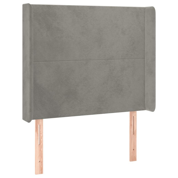 Wezgłowie Szary 103 x 16 x 118/128 cm Aksamit vidaXL 522026