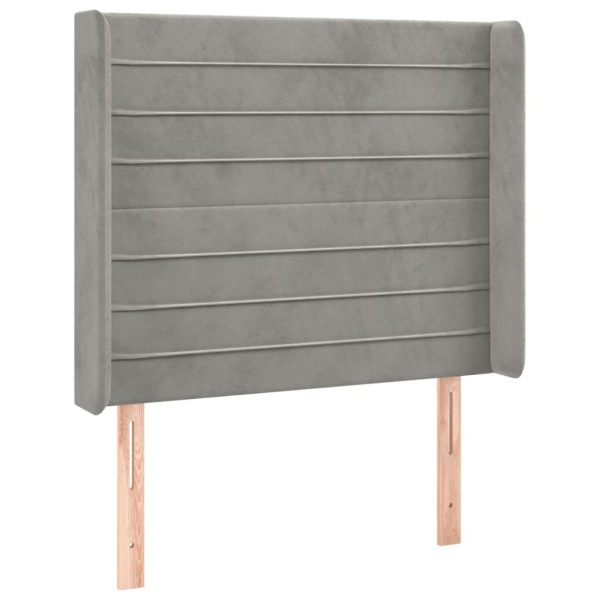 Wezgłowie Szary 103 x 16 x 118/128 cm Aksamit vidaXL 523437