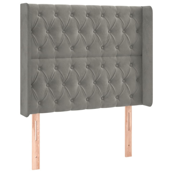 Wezgłowie Szary 103 x 16 x 118/128 cm Aksamit vidaXL 527804