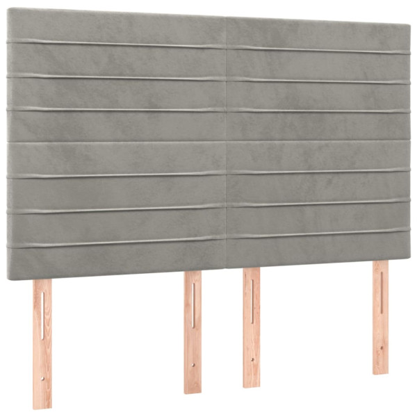 Wezgłowie Szary 144 cm Aksamit Wysoki vidaXL 380796