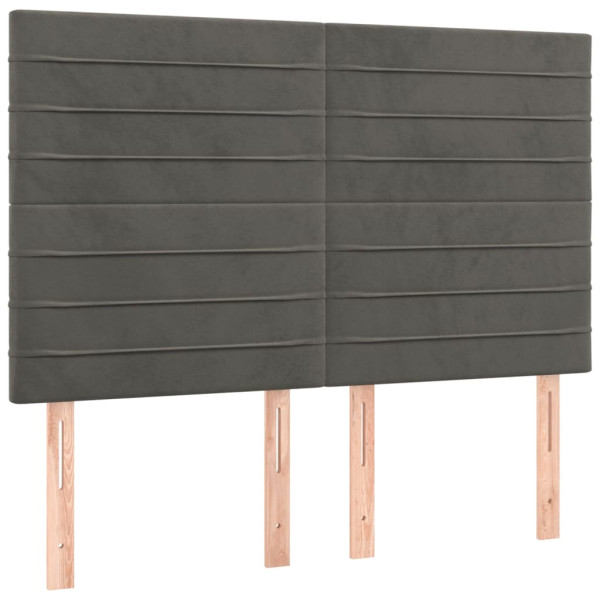 Wezgłowie Szary 144 x 5 x 118/128 cm Aksamit vidaXL 532364