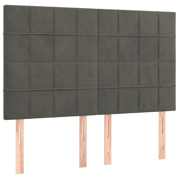Wezgłowie Szary 144 x 5 x 118/128 cm Aksamit vidaXL 536164