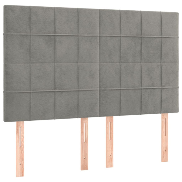 Wezgłowie Szary 144 x 5 x 118/128 cm Aksamit vidaXL 536218
