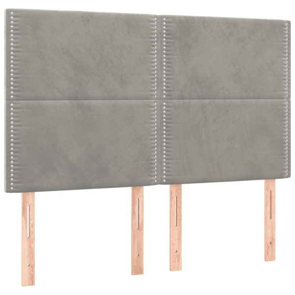 Wezgłowie Szary 144 x 5 x 118/128 cm Aksamit vidaXL 532391