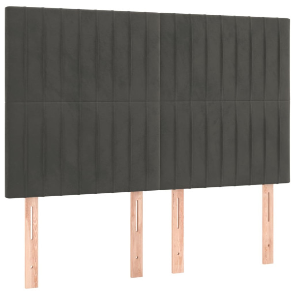 Wezgłowie Szary 144 x 5 x 118/128 cm Aksamit vidaXL 532538