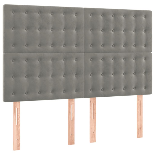 Wezgłowie Szary 144 x 5 x 118/128 cm Aksamit vidaXL 532562