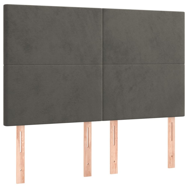 Wezgłowie Szary 144 x 5 x 118/128 cm Aksamit vidaXL 533180