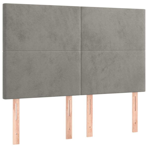 Wezgłowie Szary 144 x 5 x 118/128 cm Aksamit vidaXL 533208