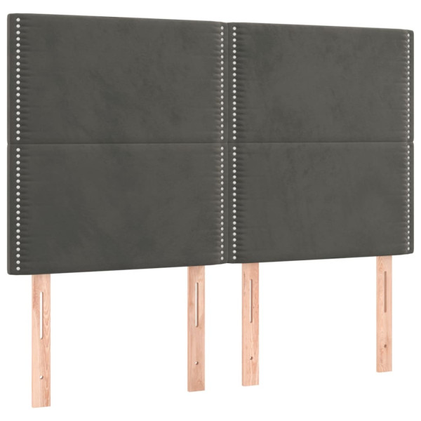 Wezgłowie Szary 144 x 5 x 118/128 cm Aksamit vidaXL 532362
