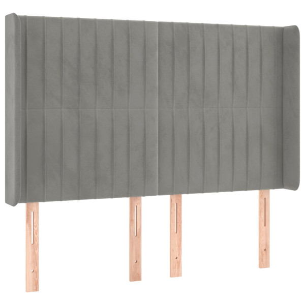 Wezgłowie Szary 147 x 16 x 118/128 cm Aksamit vidaXL 523390